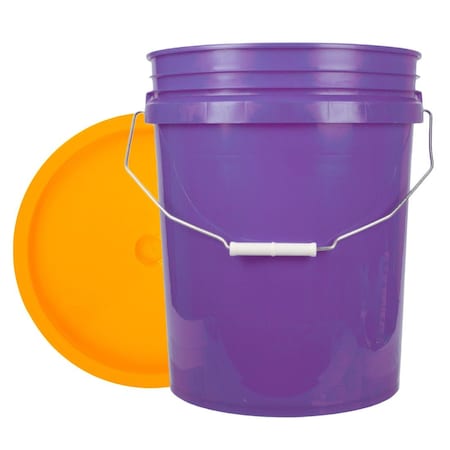 World Enterprises Bucket, 12 in H, Purple and Yellow 5PPL,345YEL